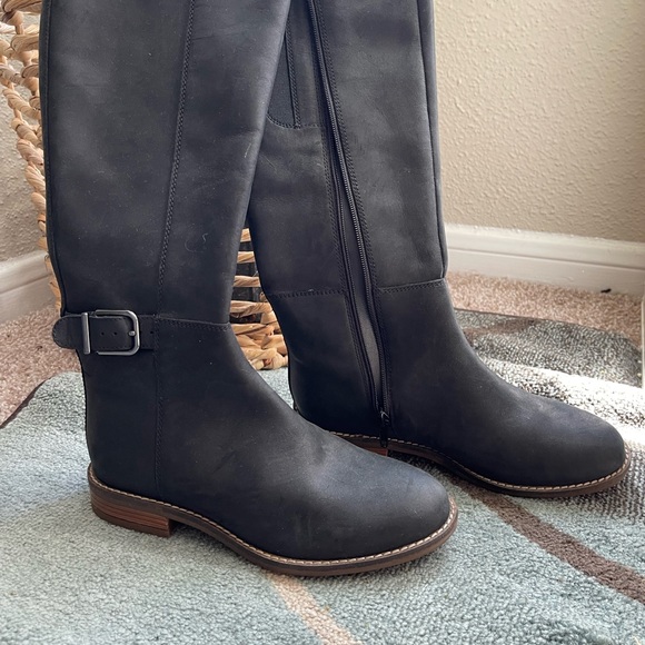 NWOT Black Leather Clark’s Cazmin Branch Riding Boots 5.5 - Picture 6 of 6